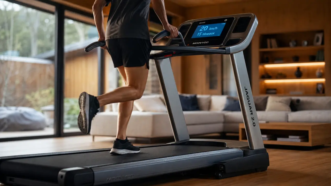 tapis de course jaguar 2.0 à 20 km/h et 15 niveaux d’inclinaison