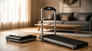 Tapis de course silencieux plié, amorti et 10 km/h en appartement