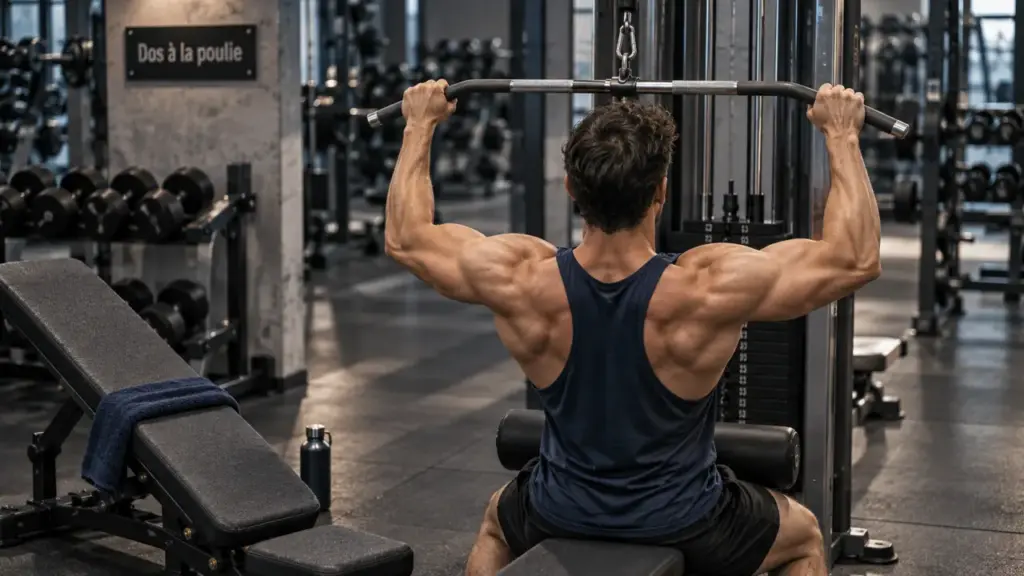 Exercices dos poulie : tirage vertical pour épaissir le dos