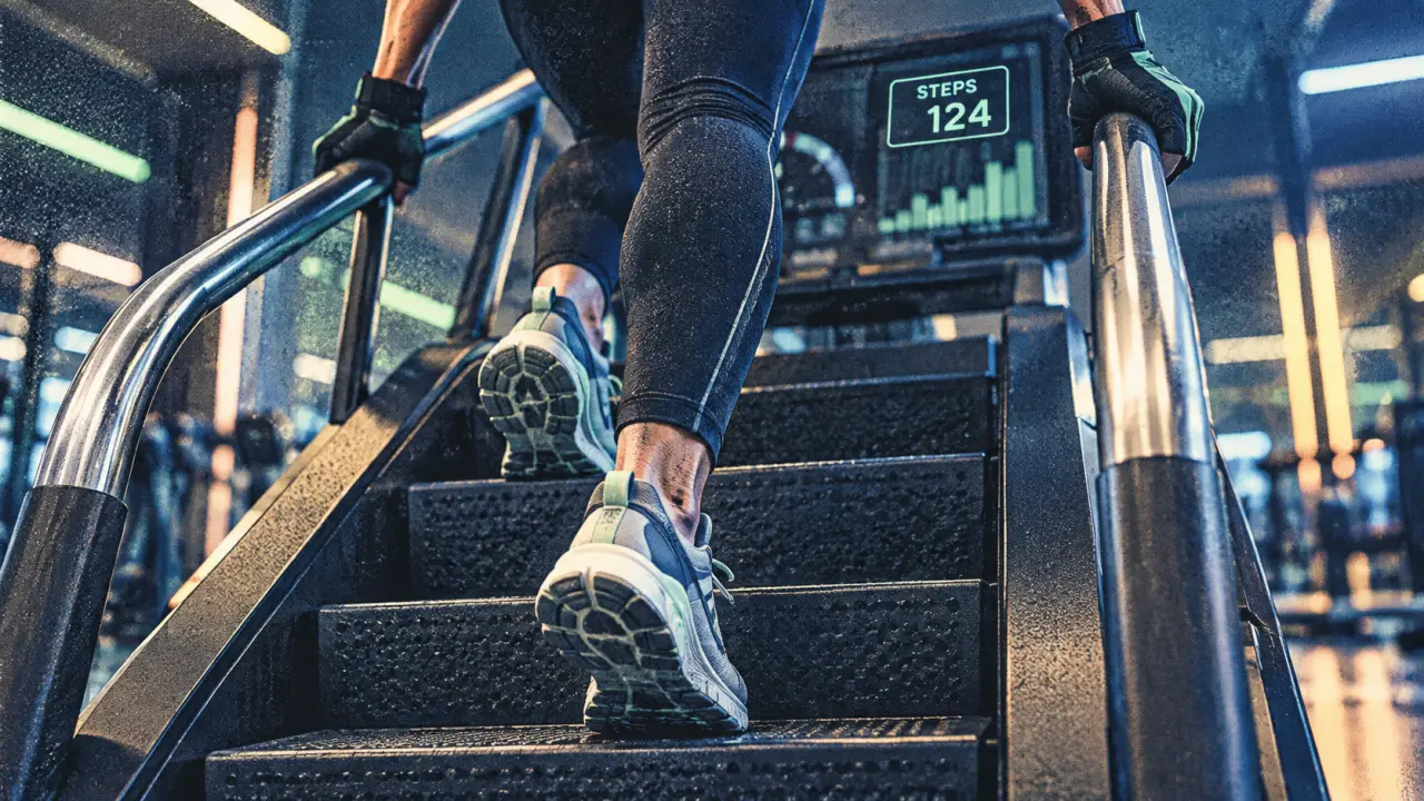 Machine escalier sport en salle, cardio bas du corps