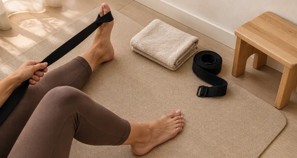 Étirer les jambes : hanches, cuisses et mollets, tapis de yoga