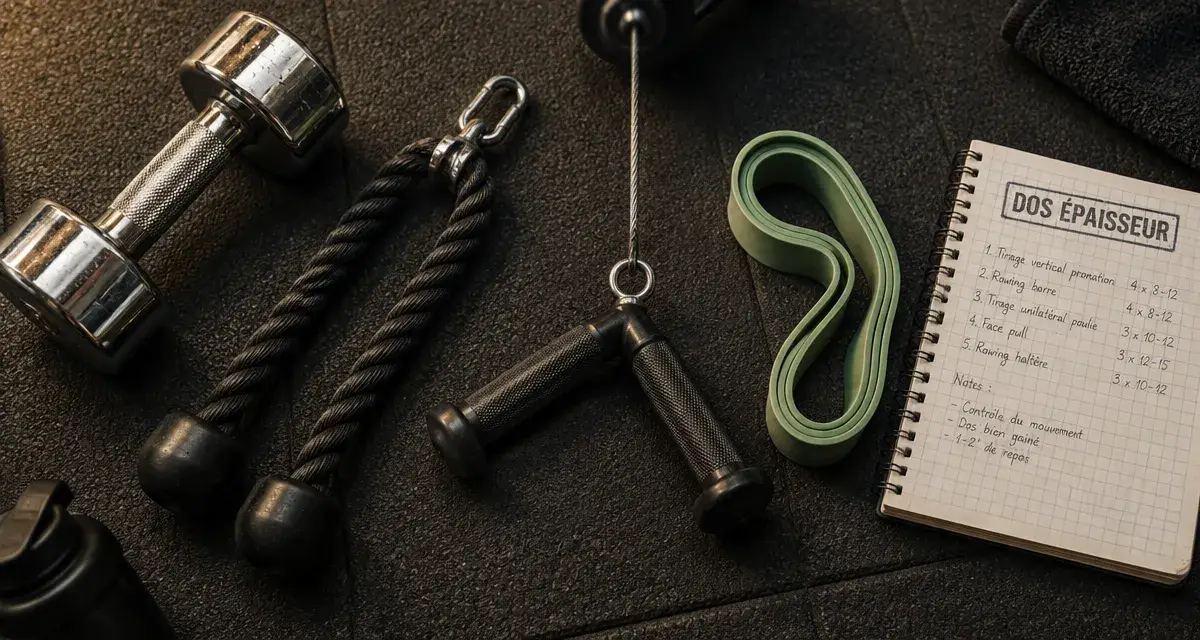 Exercices dos salle de sport : tirage vertical et horizontal en salle