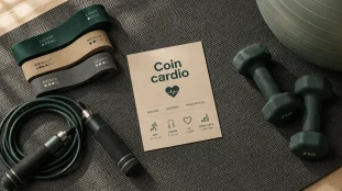 Accessoires fitness : tapis, élastiques, haltères et corde à sauter