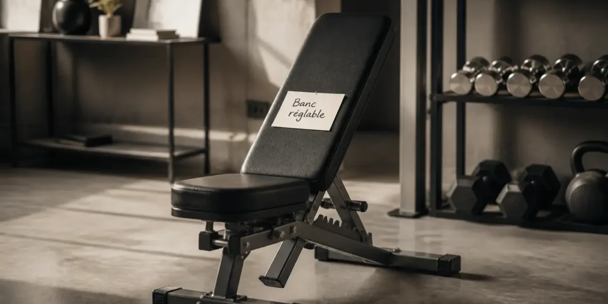 Banc de musculation intersport réglable, noir et gris
