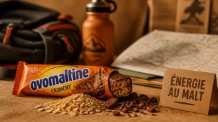 Barre Ovomaltine bienfaits : énergie au malt, flocons de cacao et malt