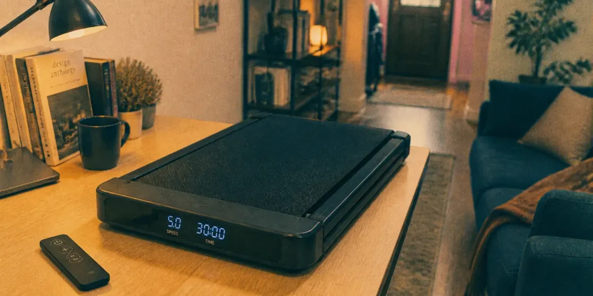Bigzzia tapis de course compact plié, télécommande et écran LED en marche à domicile