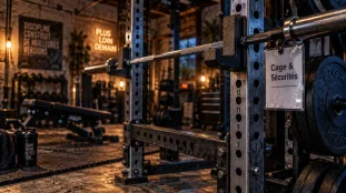 Cage de musculation sécurisant les charges avec power rack