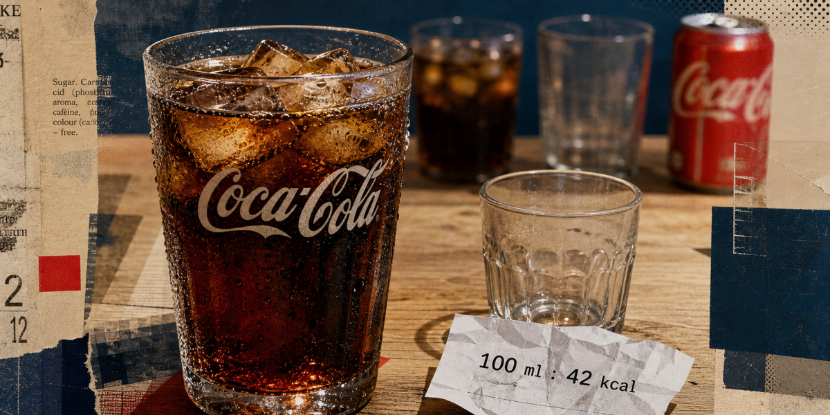 calorie coca 100ml : 42 kcal sur verre de Coca