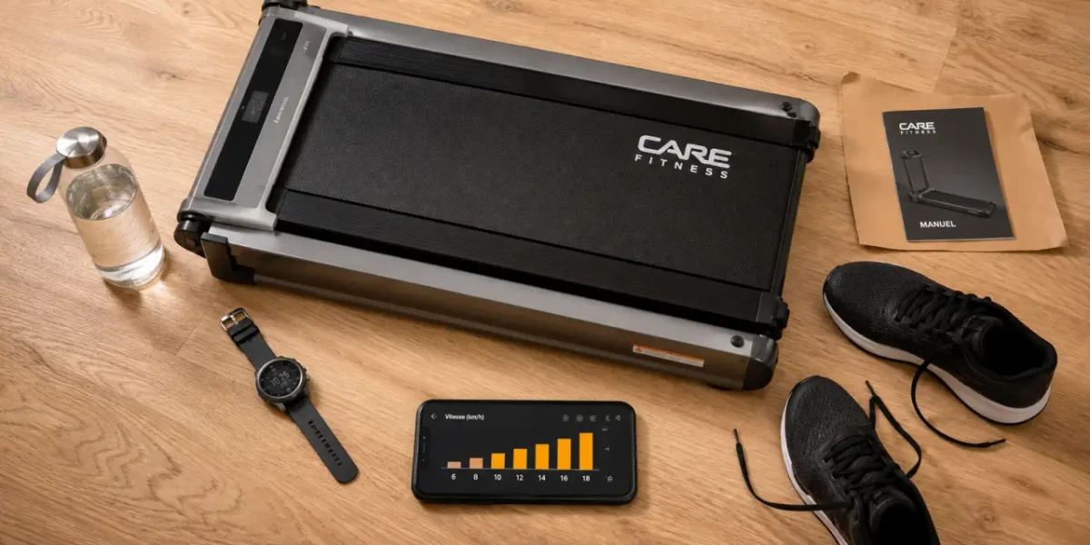 Care tapis de course : 6 à 18 km/h, vitesse réglable