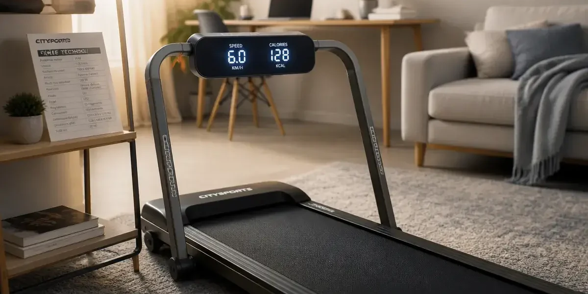 Citysports tapis de course 1400W, écran LED et 12 km/h