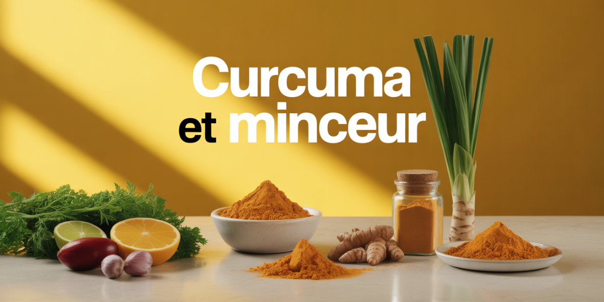 Table avec curcuma et aliments pour curcuma et perte de poids