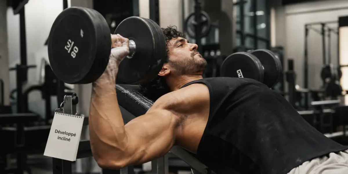 Développé haltère incliné pour cibler le haut des pectoraux