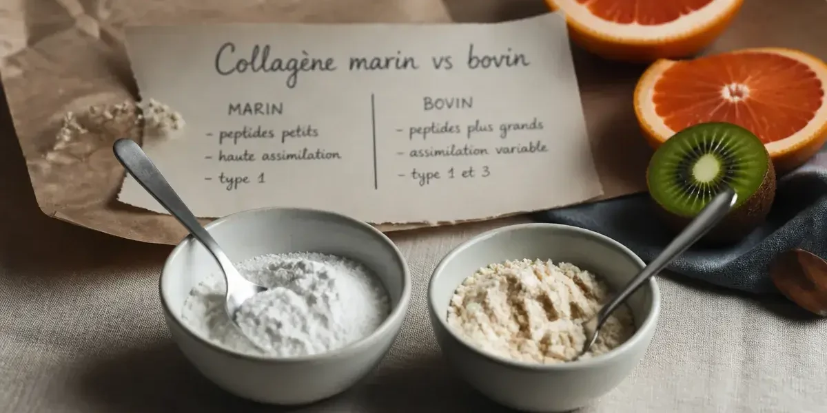 Difference collagene marin et bovin : bols de collagène marin et bovin