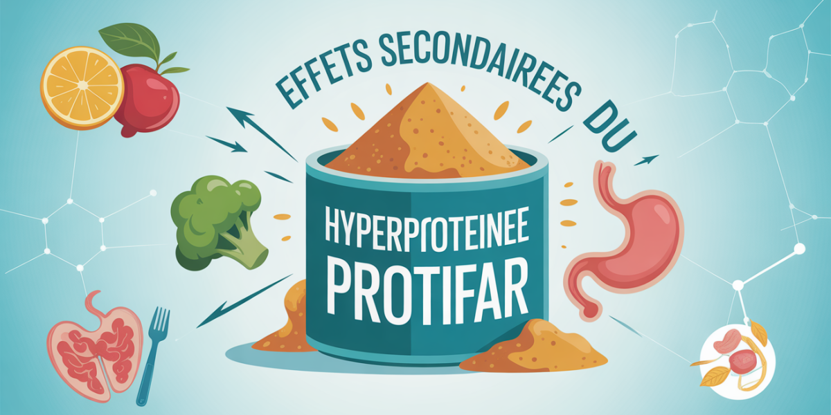 effets secondaires du protifar illustration stylisee boite poudre