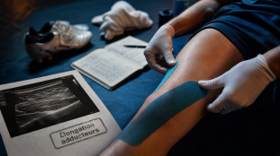 Elongation adducteur : kinésio et échographie sur la cuisse