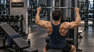 Exercices dos poulie : tirage vertical pour épaissir le dos