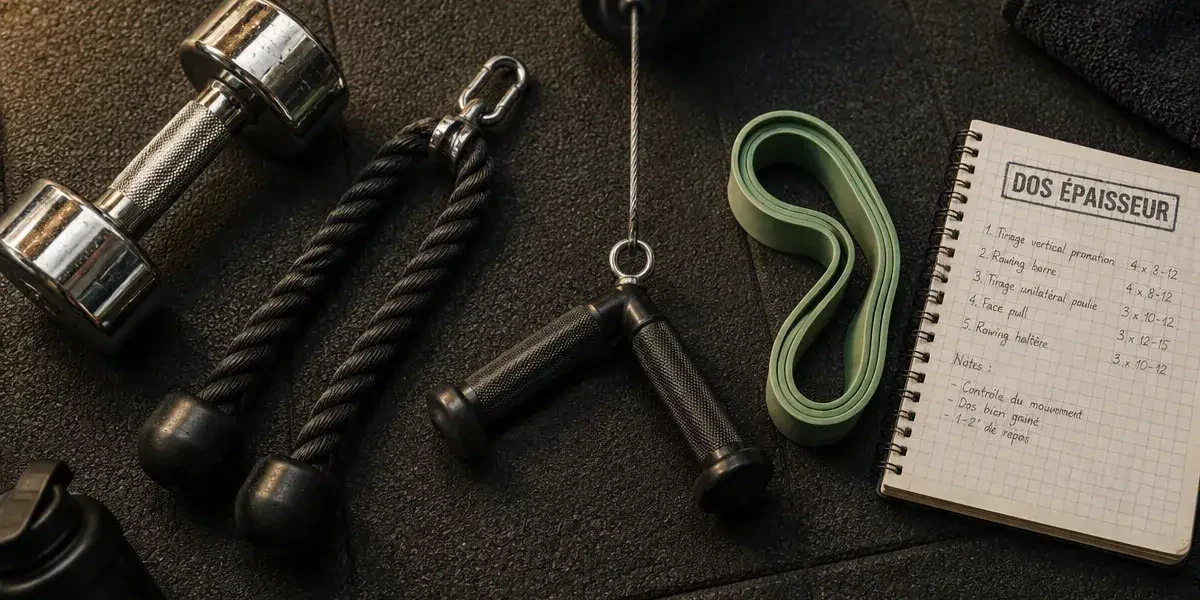 Exercices dos salle de sport : tirage vertical et horizontal en salle