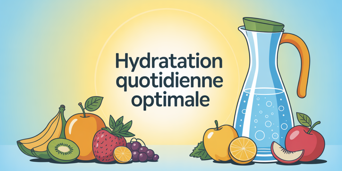 carafe d'eau avec fruits et légumes pour hydratation optimale