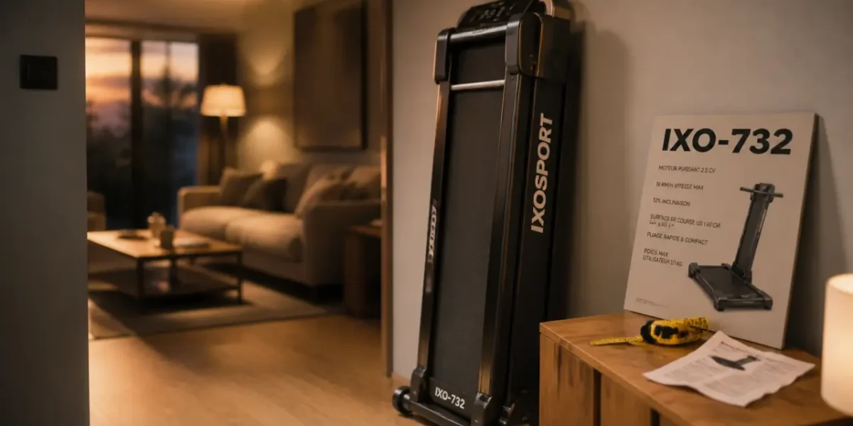 IXOSPORT tapis de course IXO-732 plié, 10 km/h, 12 programmes