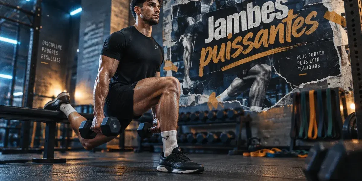Fente bulgare pour jambes musculation en salle de sport