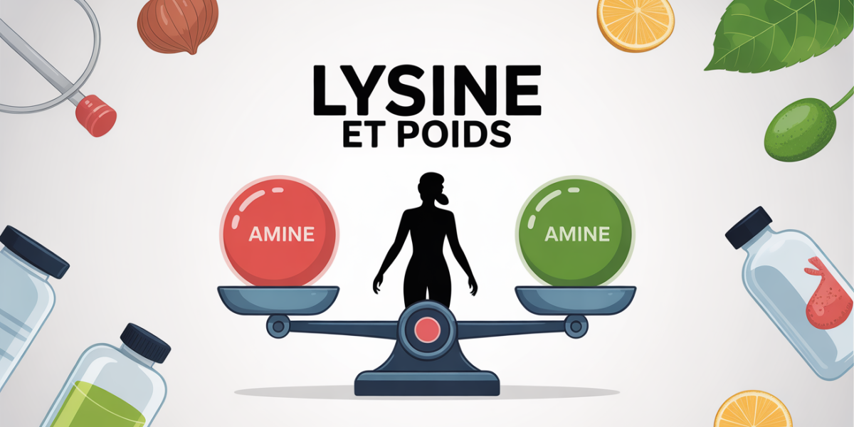 illustration la lysine fait elle grossir avec balance et silhouette