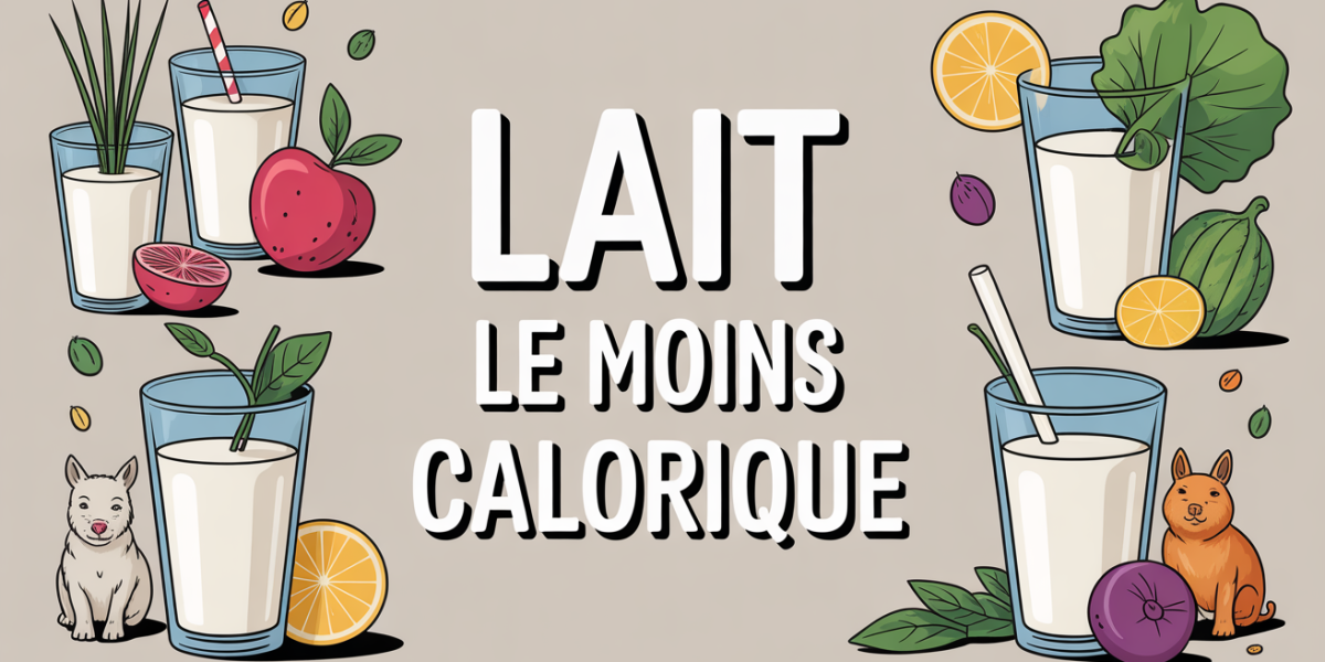 tableau stylisé des laits les moins caloriques
