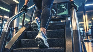 Machine escalier sport en salle, cardio bas du corps