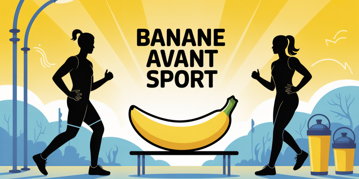 illustration manger une banane avant le sport silhouettes sportives