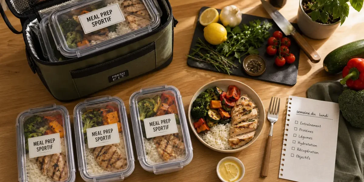 Meal prep sportif : boîtes hermétiques et bowl prêt pour la semaine