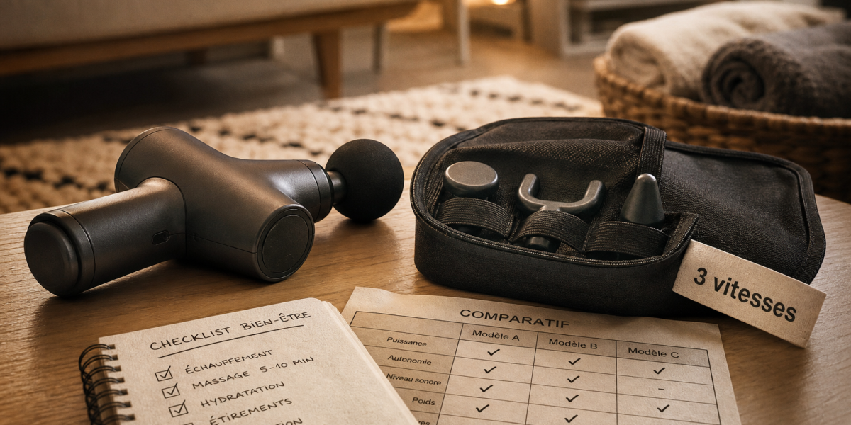 Meilleur pistolet massage 3 vitesses avec embouts