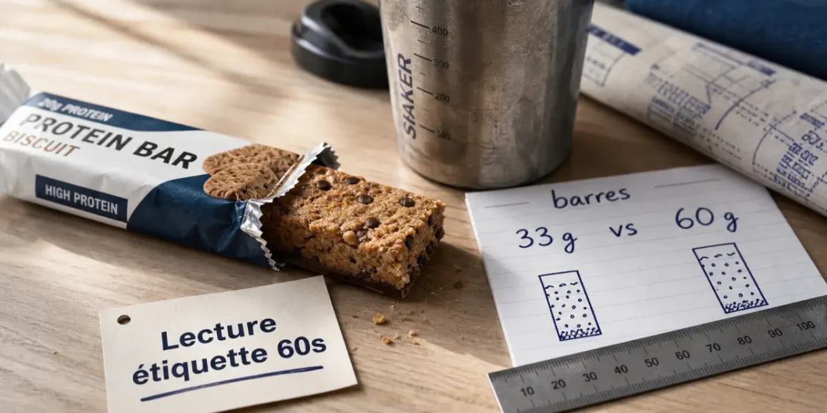 Meilleures barres protéinées : barres 15-20 g, peu de sucres, lecture étiquette