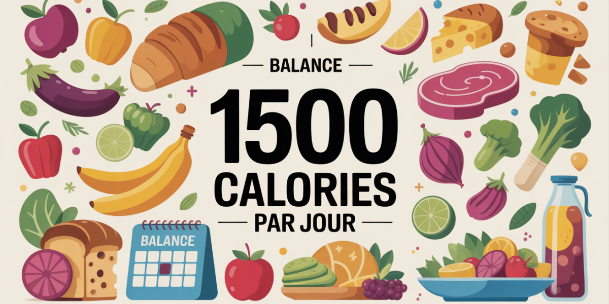 Affiche menu 1500 calories par jour