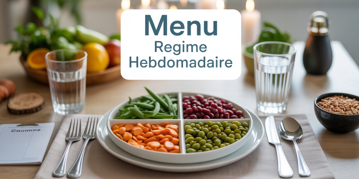 table menu regime hebdomadaire assiette equilibree