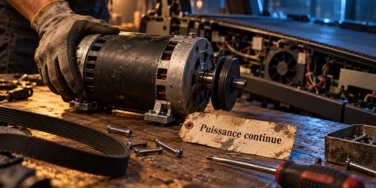 Moteur pour tapis de course, étiquette « Puissance continue »