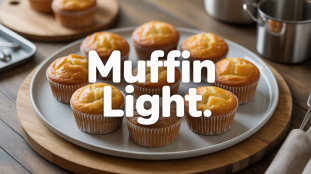 Muffin light moelleux sur assiette ambiance saine