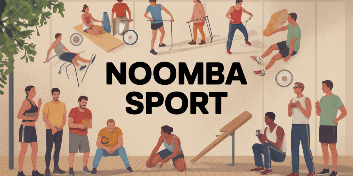 Noomba Sport personnes pratiquant plusieurs sports sur fond digital