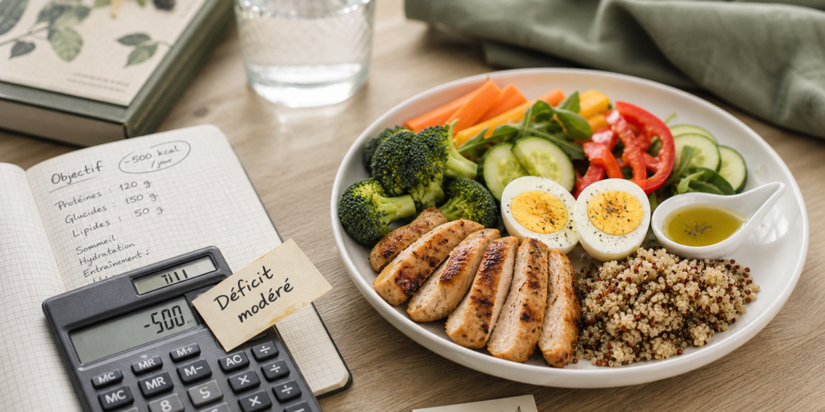 Nutrition perdre du poids : assiette équilibrée et déficit calorique modéré