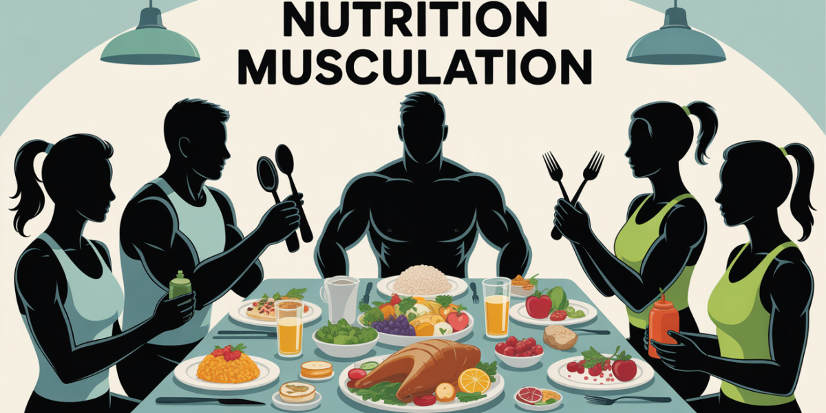 silhouettes sportifs table alimentation nutrition pour la musculation