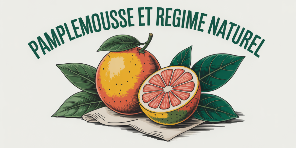 Visuel pamplemousse pour le regime sur nappe blanche avec titre