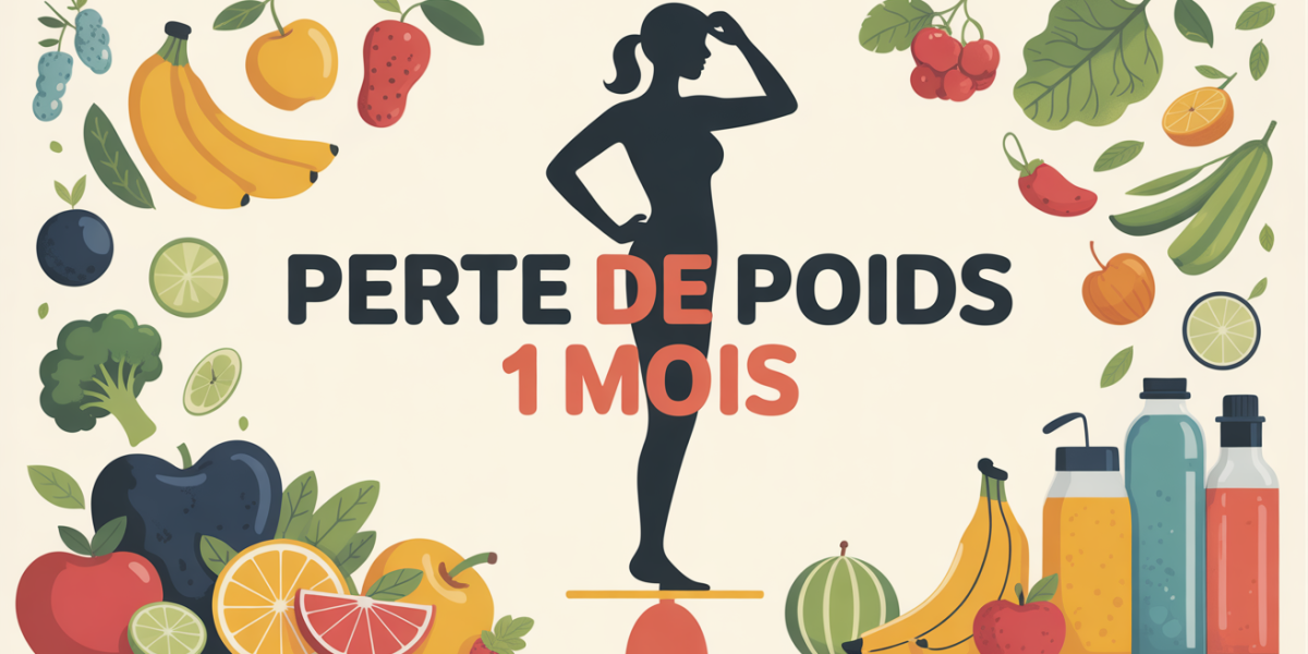perdre du poids en 1 mois image motivante balance fruits