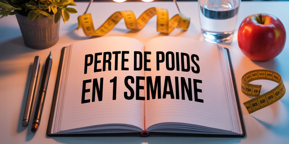 Carnet perte de poids 1 semaine sur table
