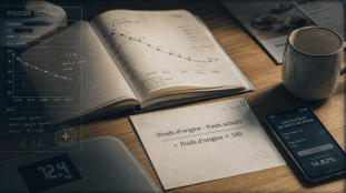 Perte de poids calcul : formule et suivi sur balance et carnet