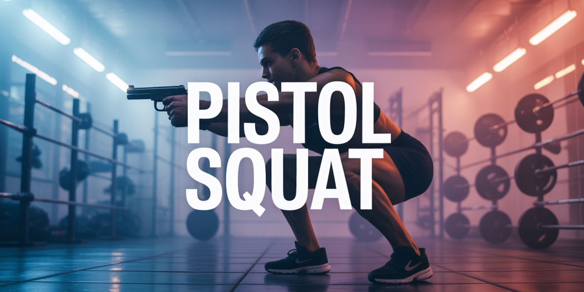 silhouette réalisant un pistol squat avec muscles visibles