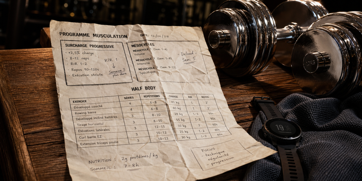 Programme musculation : 4 formats pour briser la stagnation au banc, haltères et plan d’entraînement