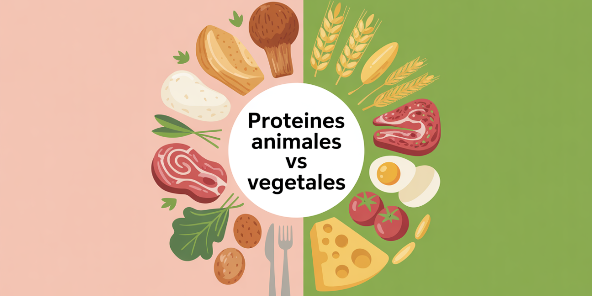 Illustration proteines animales et vegetales assiette nutrition