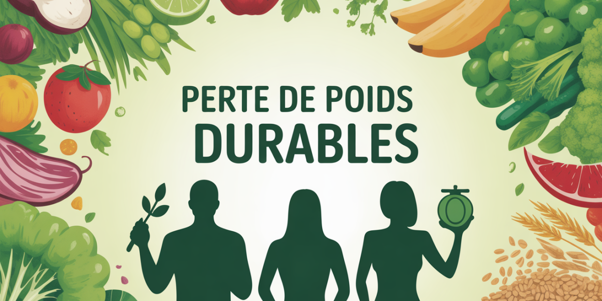assiette avec aliments pour perdre du poids et personnages souriants