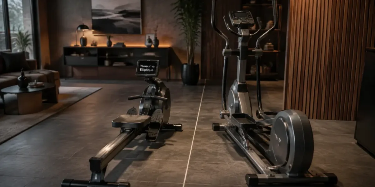 Rameur ou velo elliptique : comparaison calories, articulations et espace