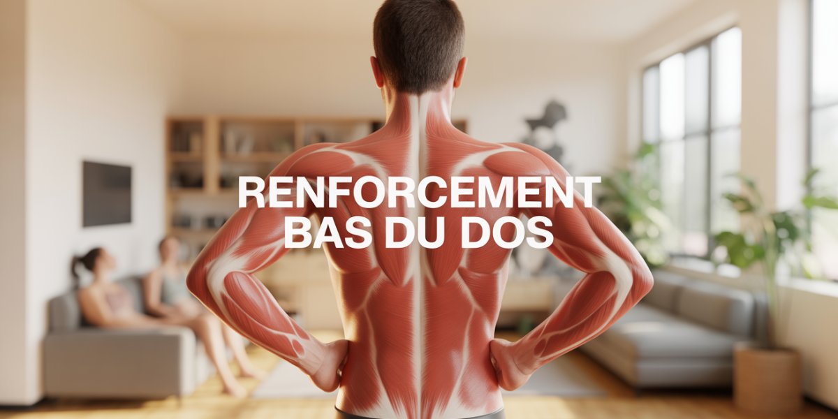 Illustration renforcement bas du dos posture droite et muscles lombaires