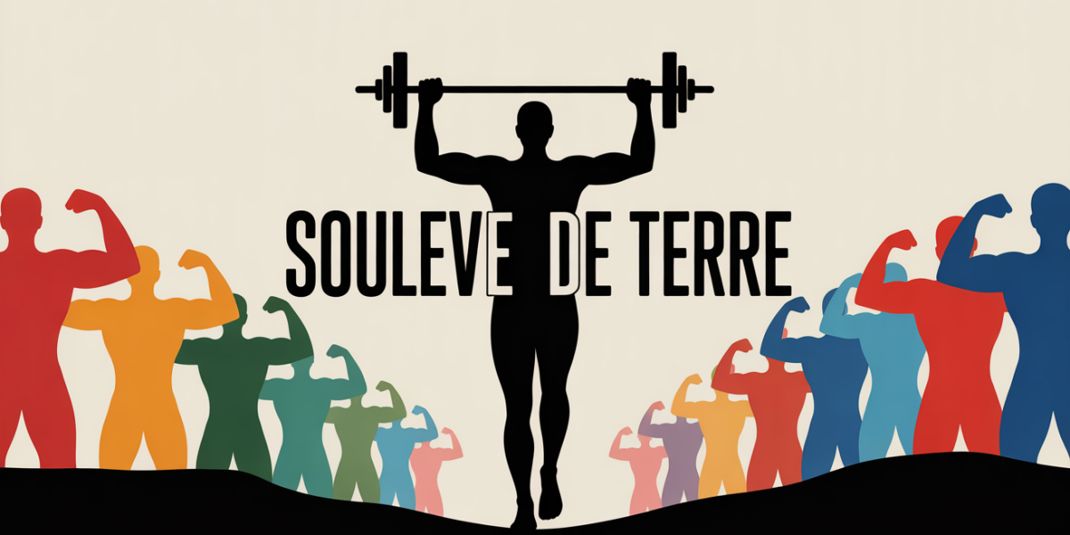 Silhouette souleve de terre avec groupes musculaires