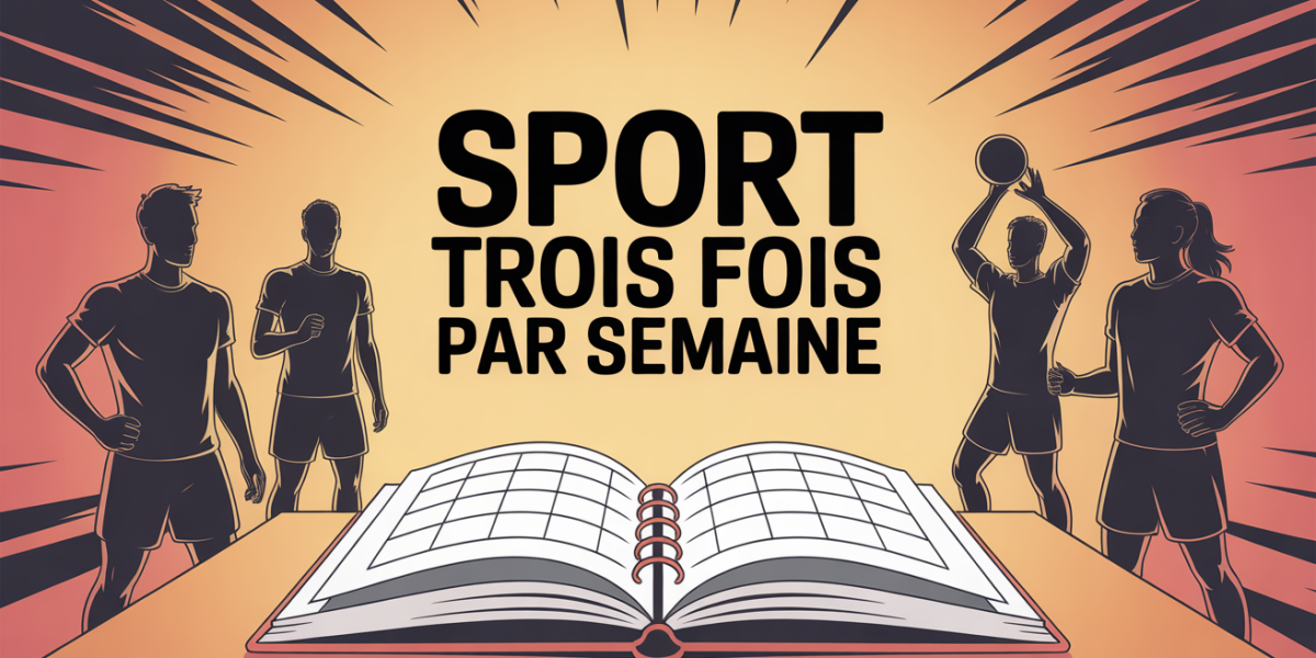 agenda ouvert sport trois fois par semaine silhouettes dynamiques
